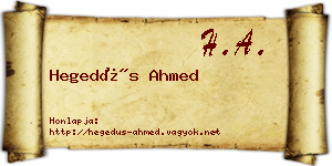 Hegedűs Ahmed névjegykártya