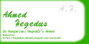 ahmed hegedus business card